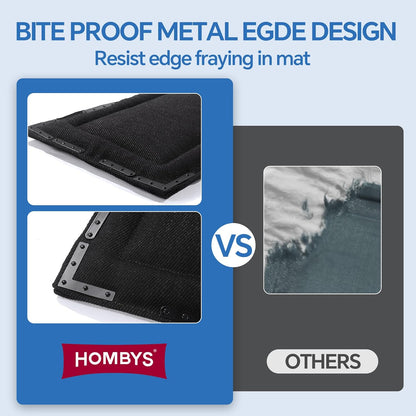 HOMBYS Indestructible Chew Proof Dog Bed with 20 Metal Rivets - Ultra Durable 0.8" Thick Kennel Mat for Aggressive Chewers & Teething Puppies, Waterproof Pet Bed Fits Large Crates (41" x 28")