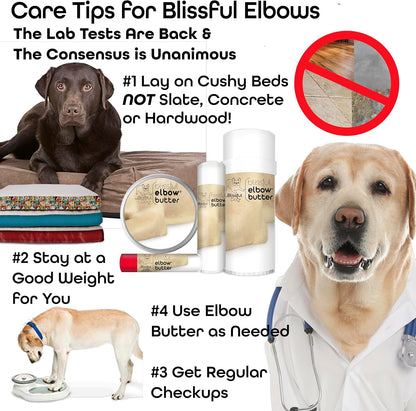 The Blissful Dog Elbow Butter for Dry, Cracked Calluses, Lick-Safe Dog Balm, Soothing Elbow Balm with Moisturizing Shea Butter, Almond, Olive, and Essential Oils, Pet Supplies, 1 oz. Tin