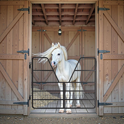 Heavy Duty Horse Stall Gate, 52" W x 42" H, Stall Guards for Horses, Durable Stall Guard for Horses, Fits Standard Barn Doorways, Easy Installation (52" W x 42" H)