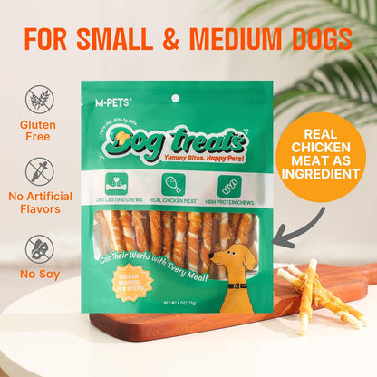M-PETS Dog Training Treats 2-Pack Bundle: (1) Chicken Crunch Sticks (30 Count) + (1) Chicken Flavor Puree Tubes (8 Pack)