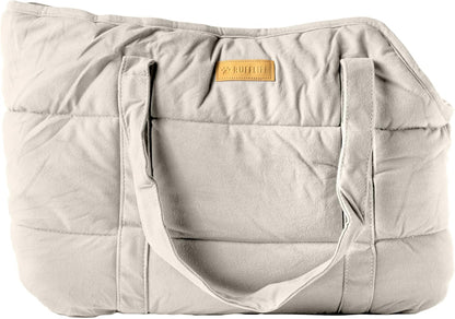 NoblePup Cozy Plush Dog Purse Carrier for Small Dogs - Dog Carrier Purse with Secure Harness Clip, Dog Tote Bag for Small Dogs and Puppies - White 2.0