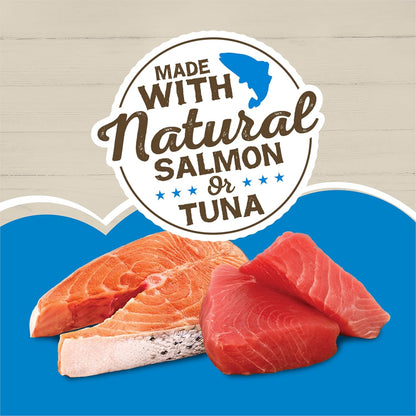 Purina Friskies Ocean Favorites Wet Cat Food Pate and Meaty Bits Variety Pack With Salmon and Tuna - (Pack of 24) 5.5 oz. Cans