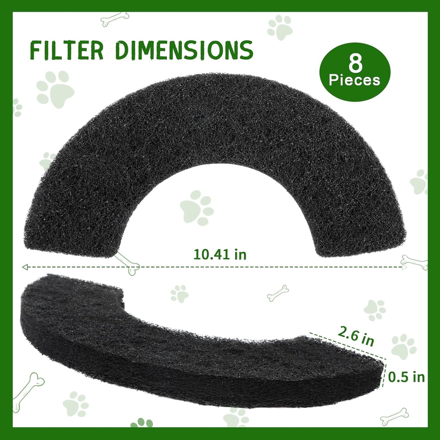 8 Pack Carbon Filters Compatible with Model 4, Cat Litter Box Filters Replacement to Absorb Odors Control Damp from Pets and Keep Home Fresh