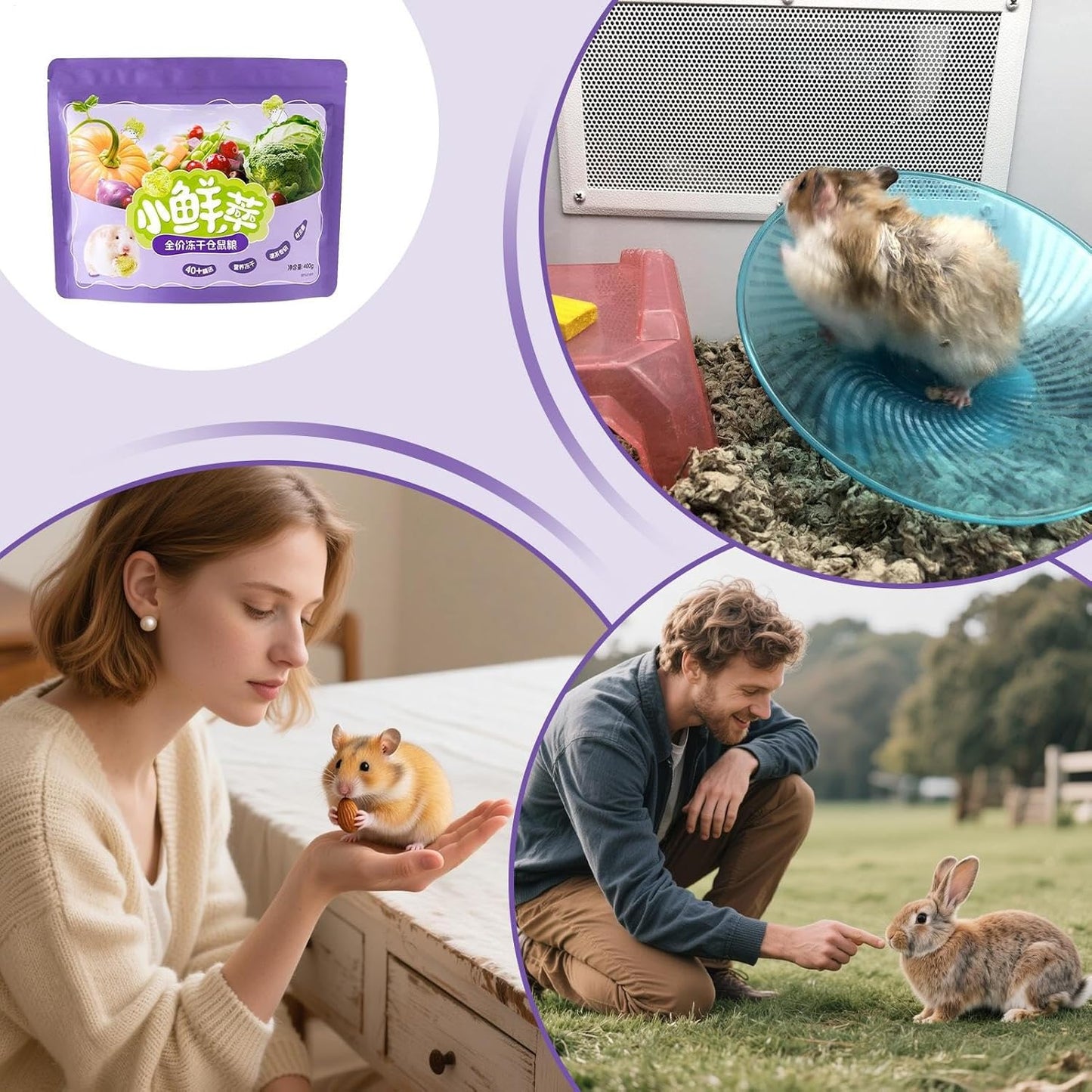 Hamster Treats, Small Pet Chewing, Natural Teething Food, Health Enrichment Snack, Variety Animal Edible Toys, Digestive for Guinea Hamster Bunny Chinchilla Gerbil Cage