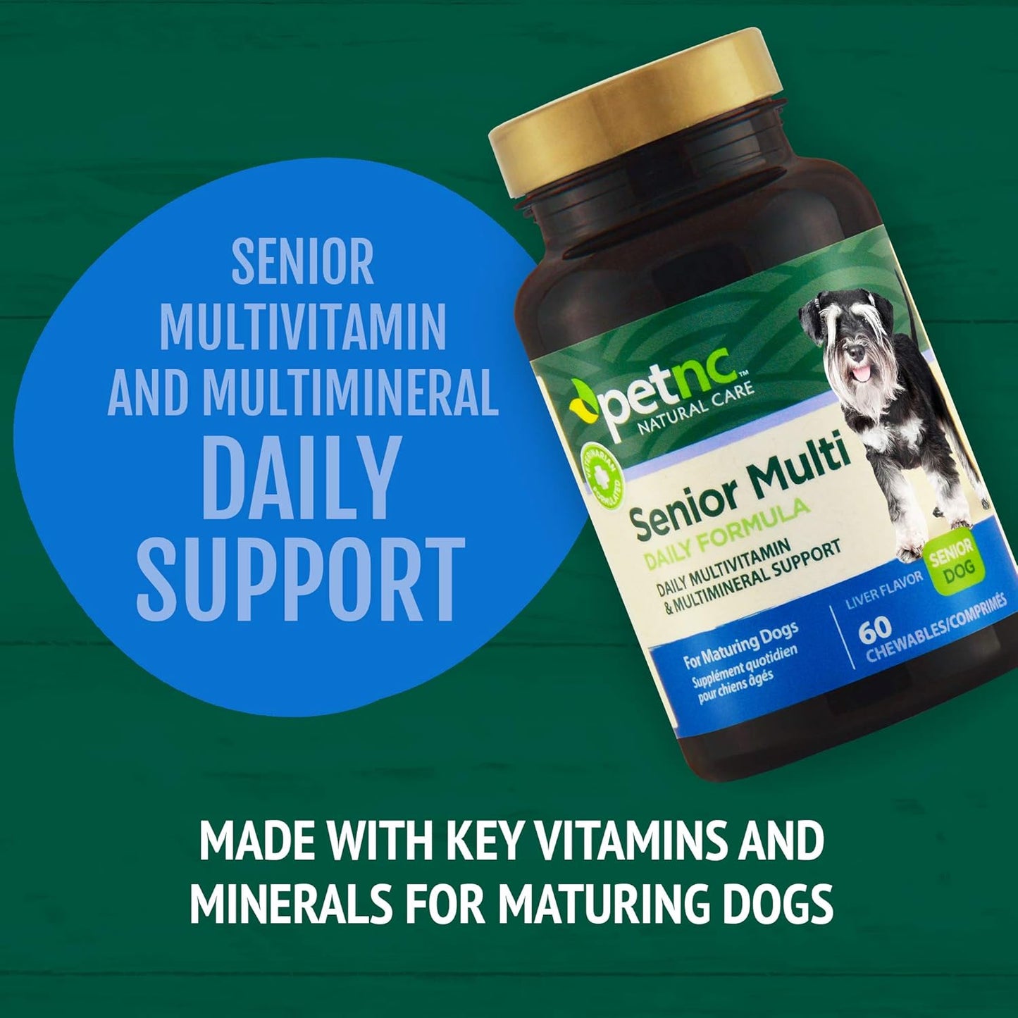 PetNC Natural Care Senior Multi Chewables for Dogs, 60 Count (Pack of 2)