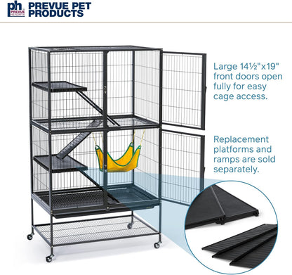 Prevue Pet Products 485 Feisty Ferret Home with Stand, Black Hammertone