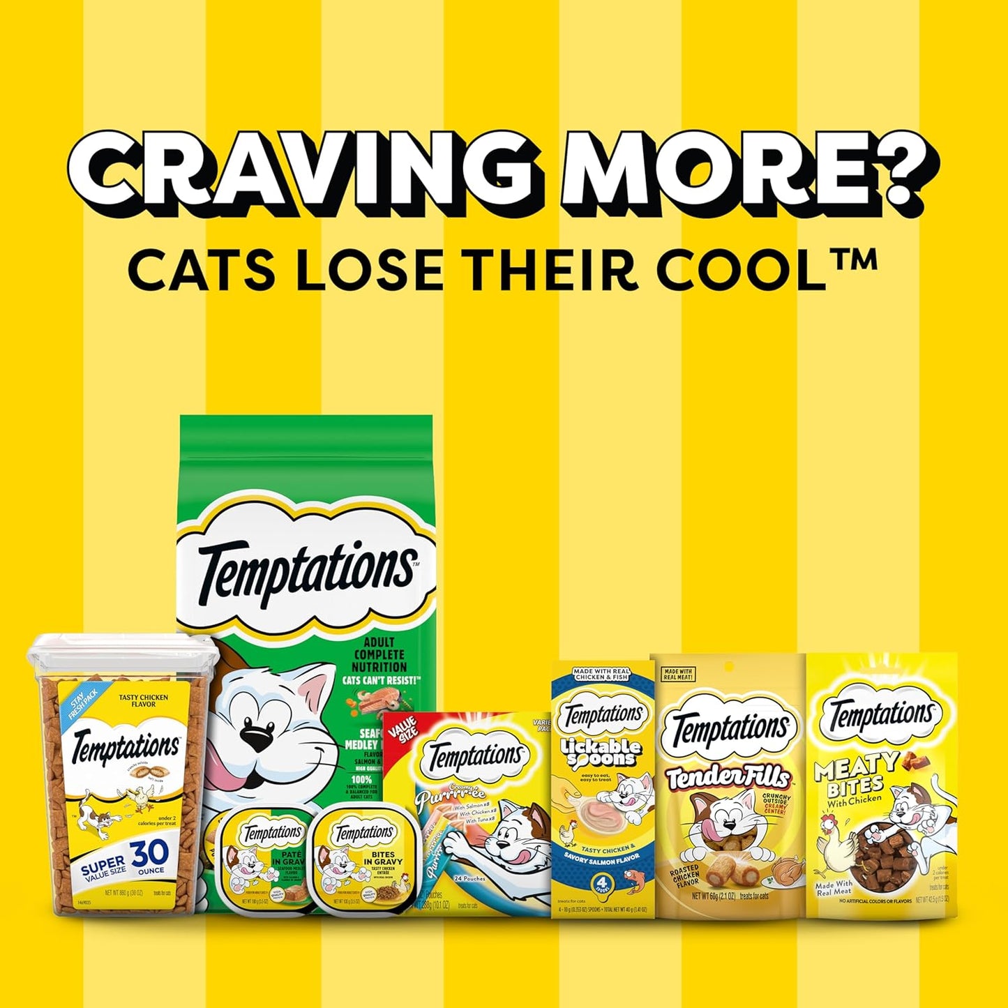 Temptations MixUps Catnip Fever Flavor Crunchy and Soft Cat Treats, 16 oz. Tub