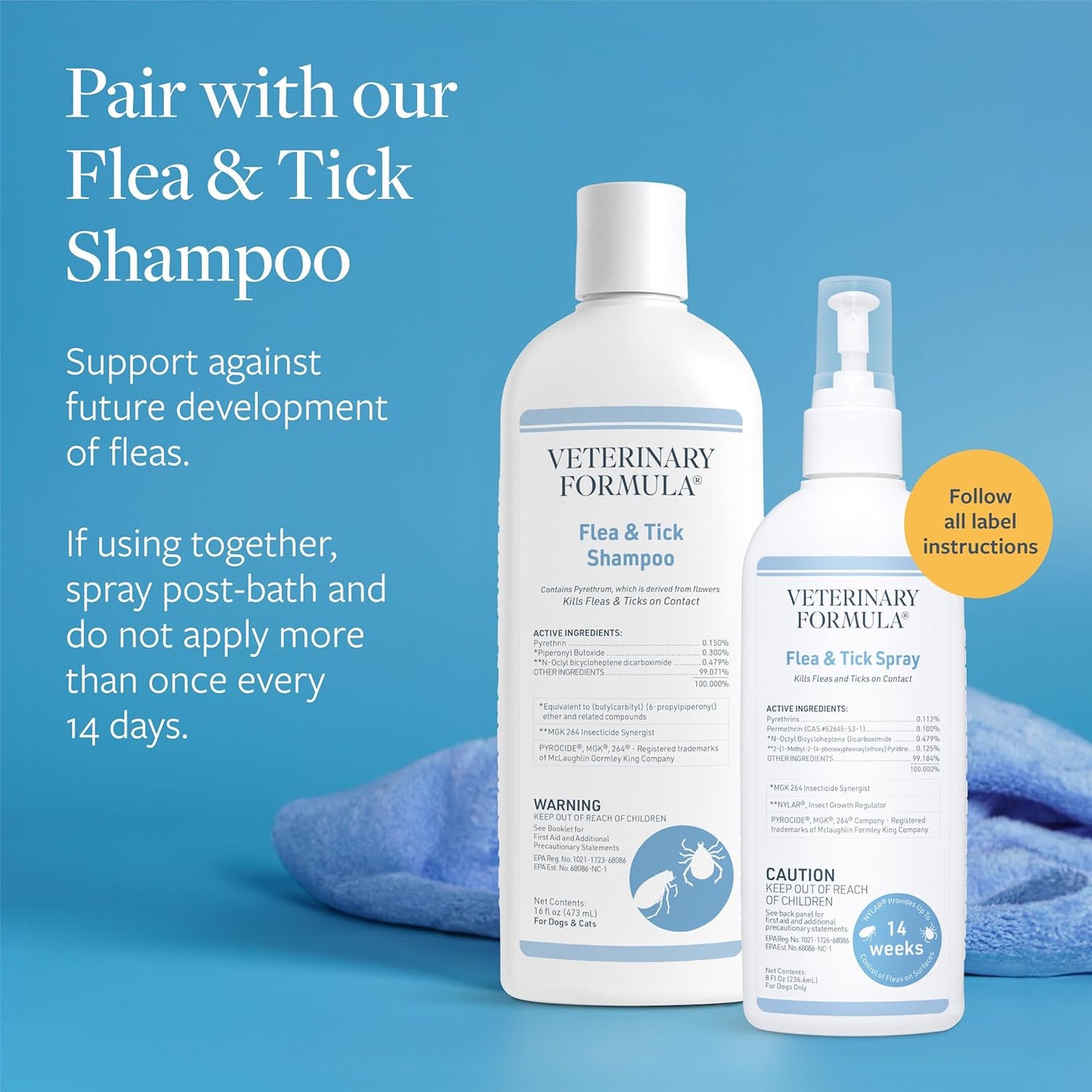 Veterinary Formula Flea and Tick Spray for Dogs, 8 oz – Easy-to-Use Dog Flea Spray, Kills on Contact, Prevents Egg & Larval Development for 14 weeks
