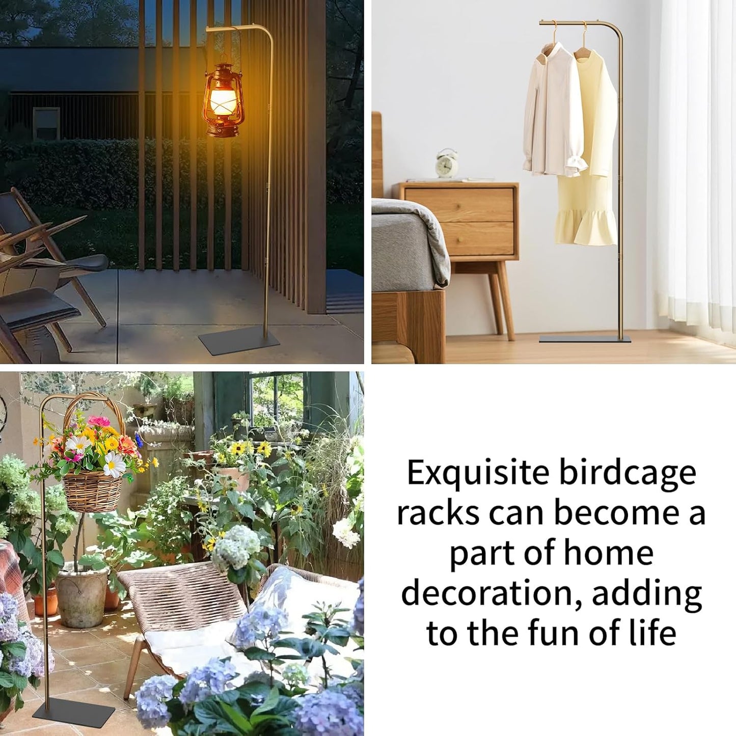 TBTFW 67 Inch High Hanging Bird Cage, Bird Cage Stand, Feeder Stand with Base, Suitable for Hanging Various Types of Birdcages(Weight Limit: Within 35 Pounds)