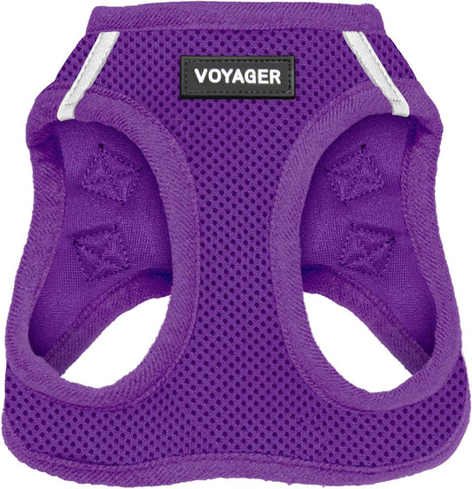 Best Pet Supplies Voyager Step-in Air Harness - All Weather Mesh, Reflective, No Pull Harness for Dogs, Cats - Secure with Hook & Loop Fastener, Buckle, Double D-Rings - Purple, XS