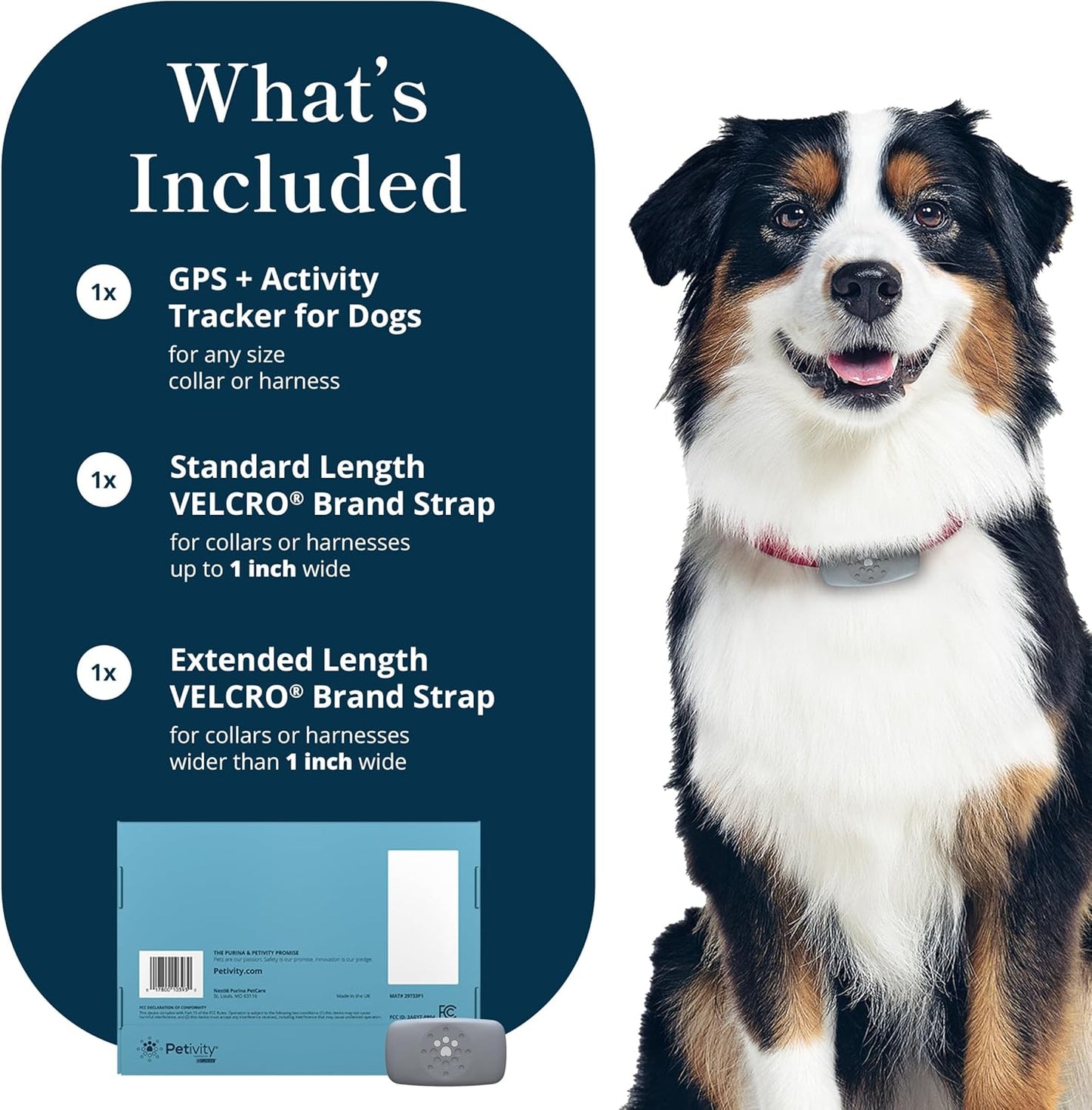 Petivity Smart GPS and Activity Pet Tracker for Dogs Powered by Purina, Waterproof Real Time Tracking GPS Dog Collar, Downloadable App, Subscription Required