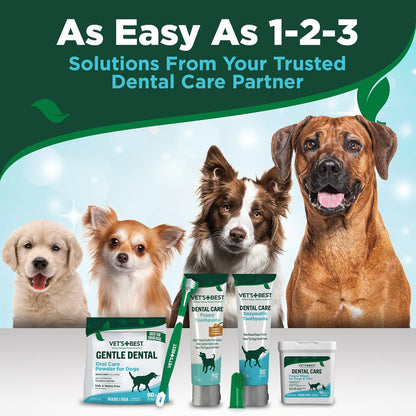 Vet's Best Dog Toothpaste & Dog Toothbrush, Dental Kit, Plaque Remover for Teeth, Whitens Teeth, Freshens Canine Breath, Veterinarian Formula, Finger Toothbrush Included