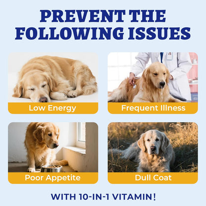 260 Bites Wellix 10-in-1 Dog Vitamins - Multivitamin for Dogs Immune Supports,Boost Hip&Joint,Skin&Coat,Liver&Gut Health -Dog Antioxidant Supplements