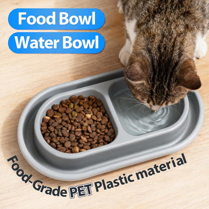 Ant Away Outdoor Cat Bowl, Double Pet Bowl with Water Moat, Spill-Proof Design, Food & Water Feeder for Outdoor Cats – Ants Away, Easy Clean, Lightweight Plastic(Small, 2 Packs)