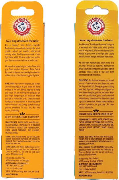Arm & Hammer Dog Toothpaste Bundle | Tartar Control & Gum Soothing Enzymatic Toothpaste for Dogs and Puppies | Beef & Vanilla Ginger Flavor, 2.5 oz Each