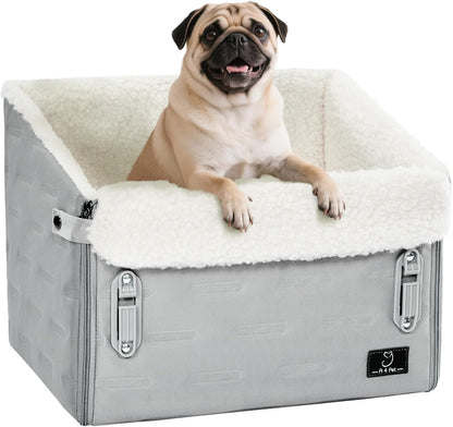 Dog Car Seat for Small Dogs – Patented Safety Buckle, Booster Seat with Safety Leash, Travel Bed for Dogs Up to 35 lbs – Secure, Comfortable, Easy Install, Fits Cars/SUVs/Trucks