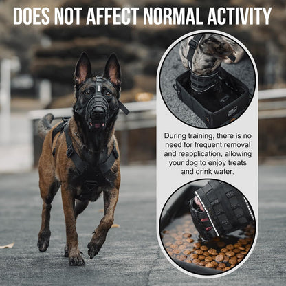 OneTigris Dog Muzzle, Military-Grade Soft Muzzles, Reflective Breathable Adjustable Dog Muzzle for Medium Large Sized Dogs, Prevent Biting Chewing Fighting, Allow Panting Drinking