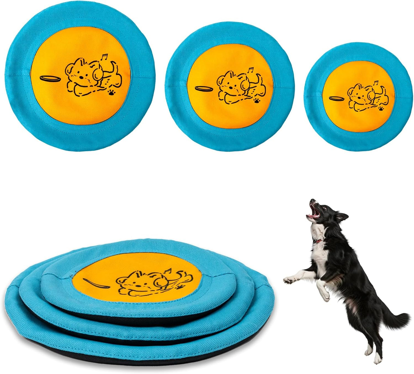 3 Packs Nylon Interactive Dog Flying Disc - Floating Dog Toys for Aggressive chewers - Water Toys for Dogs