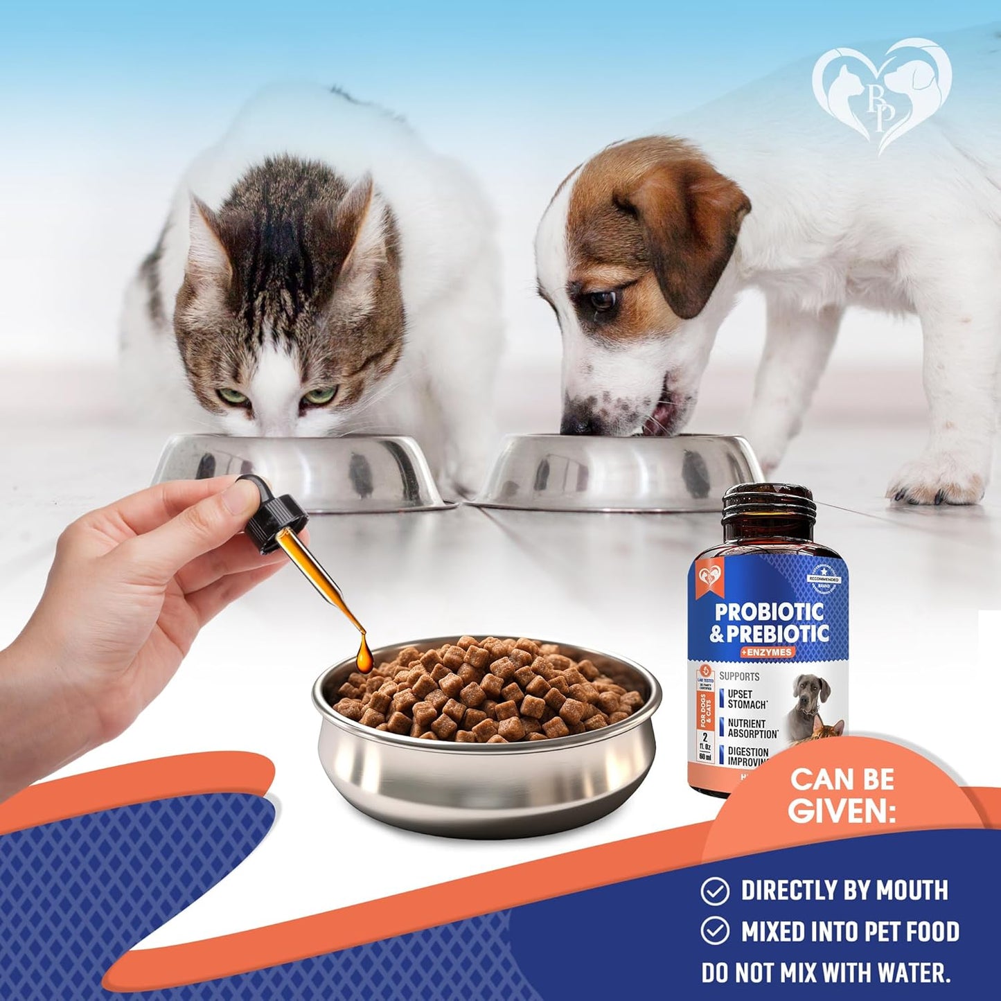 Probiotics & Prebiotics with Enzymes for Dogs and Cats - Digestive Gut Flora Health Pet Food Supplements - Constipation & Diarrhea and Gas Home Remedy - Upset Stomach Relief - Made in USA