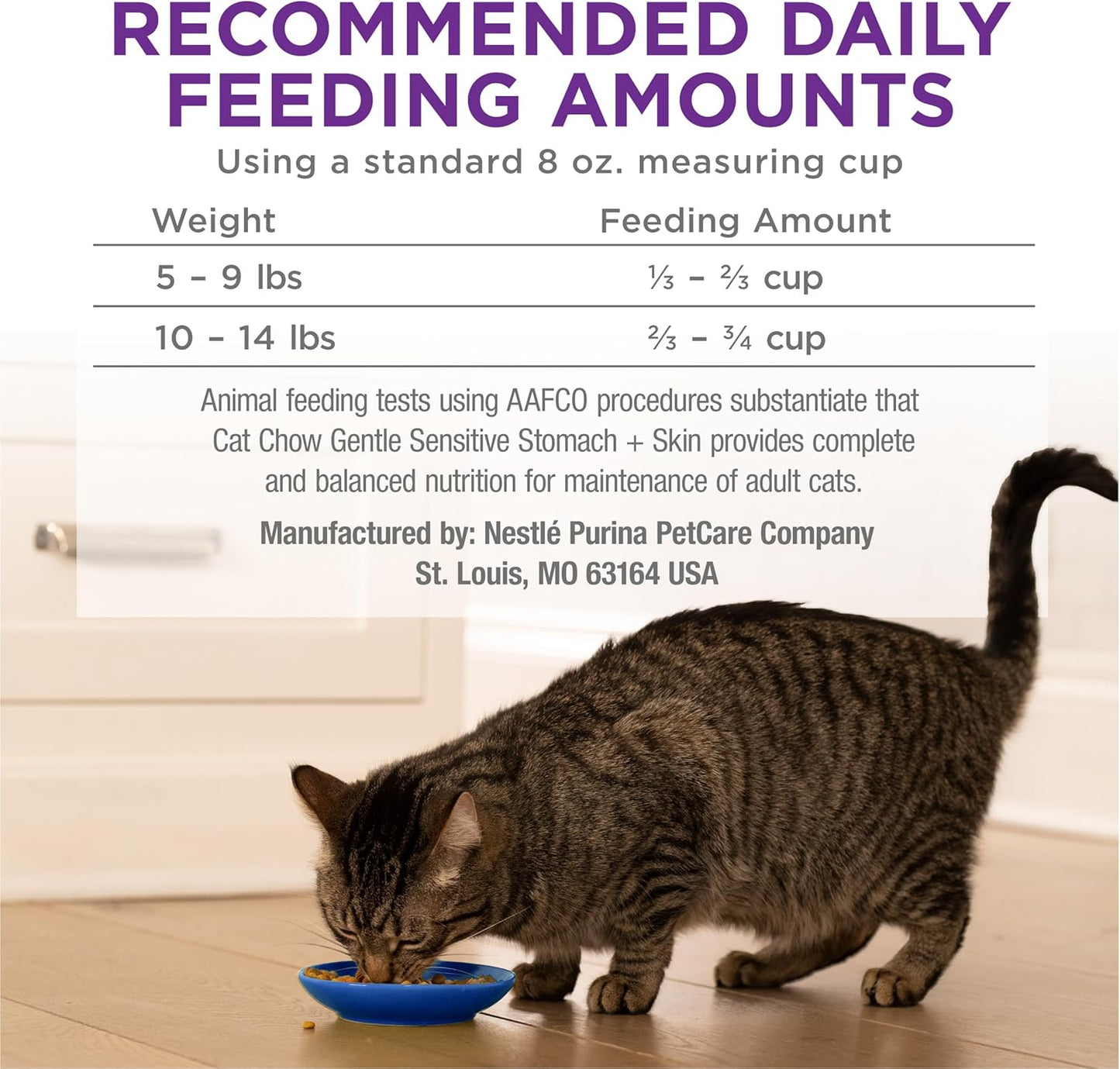 Purina Cat Chow Gentle Sensitive Stomach and Skin Dry Cat Food with Turkey - (Pack of 4) 3.15 lb. Bags