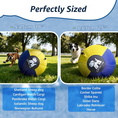 18/25 Inch Durable Herding Ball for Dogs - Rip-Resistant 1860D Oxford Fabric Cover, High-Energy Relief Chew Toy for Australian Shepherd, Border Collie, Large Breed Dogs (25" Herding Ball Set)