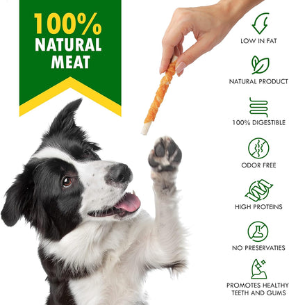 Beloved Pets Dog Treats & Long Lasting Rawhide Chews Wrapped Chicken 10.6 Oz – Pet Bones Sticks for Large, Medium & Small Breeds – Aggressive Chewers Snacks – Puppy Toys Treats