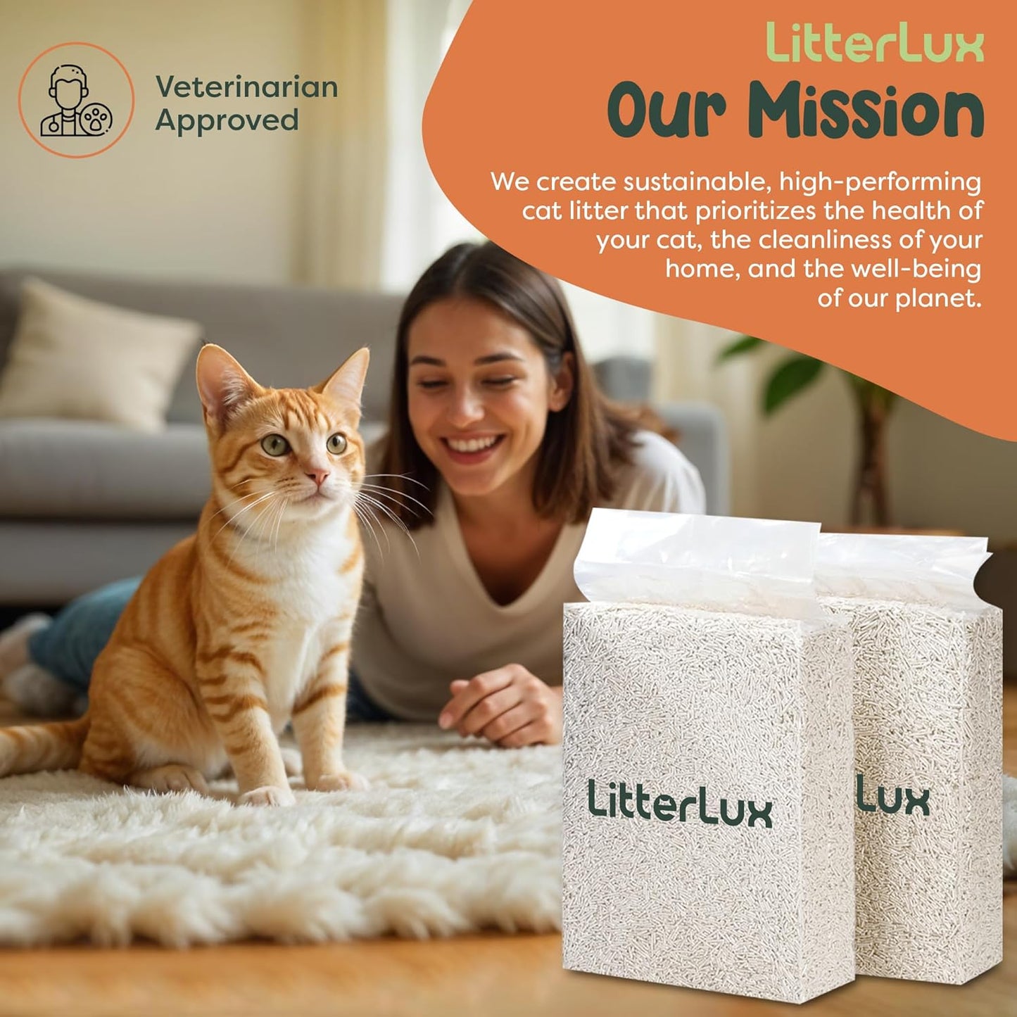 Tofu Cat Litter Clumping, Ultra Absorbent, Fast Drying, Flushable Cat Litter 100% Natural Ingredients, Solubility in Water, Neutralizing Properties of Odor, Dust-Free Tofu Litter for Cats 11lb