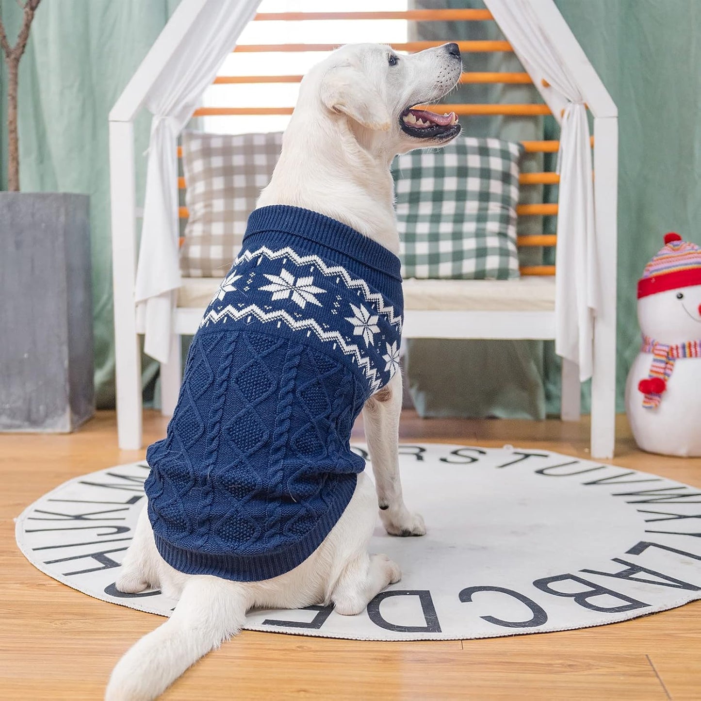 Warm Winter Dog Sweater - Cold Weather Pet Clothes for Small Medium Large Dogs Indoor Outdoor, Soft Classic Knit Puppy Apparel