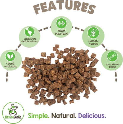 Nature Gnaws Fish Bites for Dogs - Natural Dog Treats – Premium Cod & Salmon Chewy Training Reward – 1 Lb (Pack of 3)