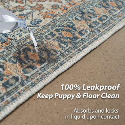 nunubaby Washable Pee Pads for Dogs, Stylish, Non-Slip and Leak-Proof Pee Pads. Reusable Potty Pads for Dogs for Crates and Floors.(Beige/Multi, 36" x36" )