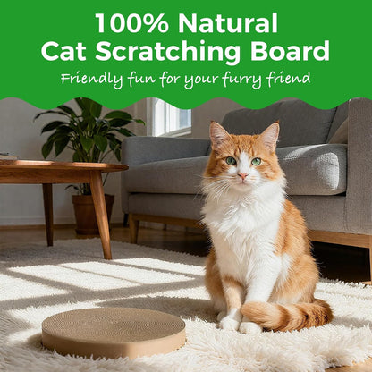 Round Cat Scratcher Refill, 10" Diameter Cat Scratching Board for Indoor Cats, Cardboard Cat Scratcher Pads，Double-Sided (1 PCS)