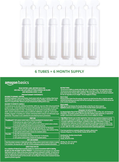 Amazon Basics PreventativeFlea and Tick Topical Treatment for Cats (Over 1.5 Pounds), 3 Count