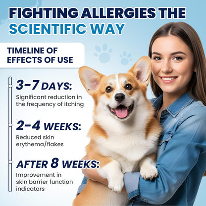 Dog Allergy Chews for Itchy Skin Relief and Immune Support,500PCs Probiotic and Antioxidant Formula for Dogs,Helps Repair Skin Barrier Function,Allergy Relief Chewable Tablets for Dogs