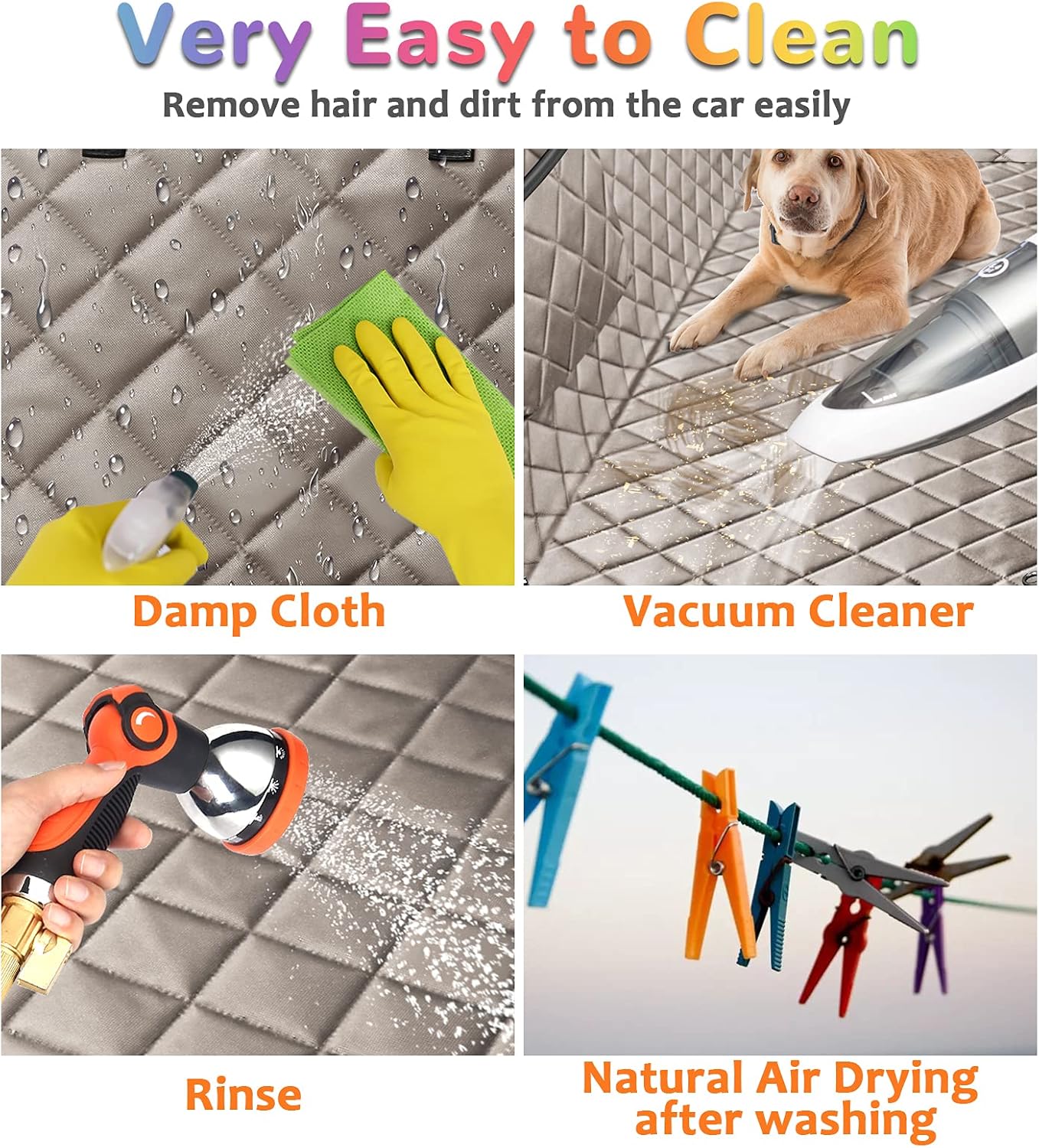 URPOWER Dog Seat Cover Car for Pets 100% Waterproof Pet Hammock 600D Heavy Duty Scratch Proof Nonslip Durable Soft Back Covers Cars Trucks and SUVs