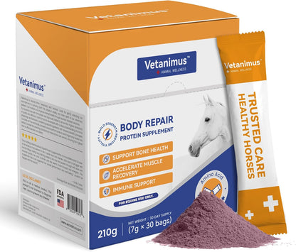 30-Day Supply Equine Body Repair Protein Supplement-Amino Acids Speed up Muscle Recovery After Exercise Promote Muscle Growth and Healthier Joints