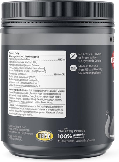 Zesty Paws Vet Strength Probiotics for Dogs, Digestive Health & Gut Flora Support, Dog Supplements, 90 Count