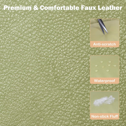 Dog Car Seat for Large Dogs, Large Leather Dog Car Bed with Storage Pocket, Waterproof PVC Leather Booster Seat Travel Bed for Front & Back Seat, Clip-On Safety Leash (Blue/Brown)