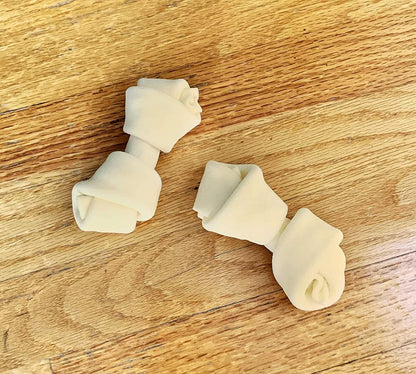 Pet Factory 100% Made in USA Beefhide 6-7" Knotted Bones Dog Chew Treats - Natural Flavor, 8 Count/1 Pack