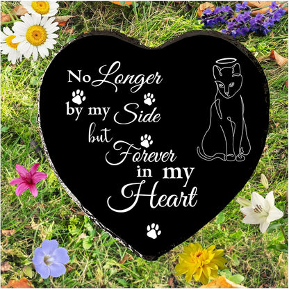 Cat Memorial Garden Stone Pet Loss Sympathy Gift, Bereavement Remembrance Plaque for Passing Away of Cat - in Memory Outdoor Funerary Grave Marker