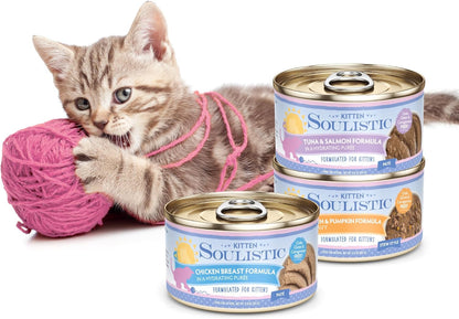 Soulistic Kitten, Kindred Kittens Variety Pack, 3oz Can, Pack of 12