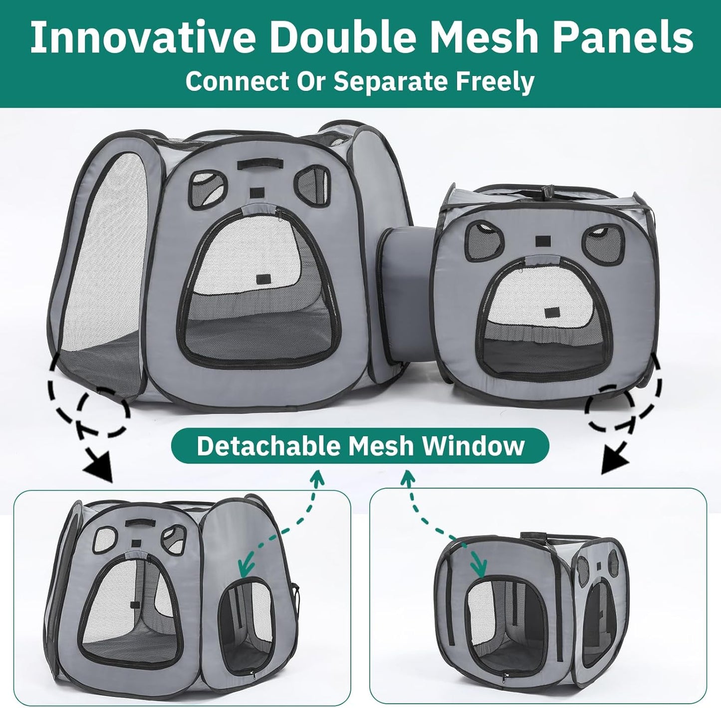 Portable Cat Playpen- Large Foldable Cat Tent for Indoor and Outdoor, Play Enclosure for Kittens and Small Dogs, Pet Houses & Condos & Cage