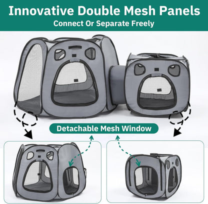 Portable Cat Playpen- Large Foldable Cat Tent for Indoor and Outdoor, Play Enclosure for Kittens and Small Dogs, Pet Houses & Condos & Cage