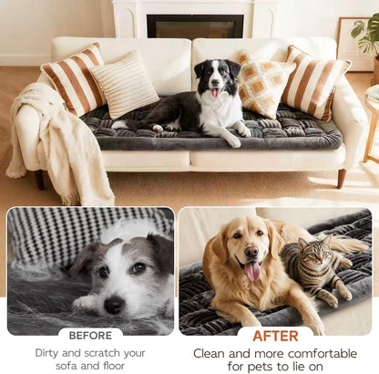 Backseat Pet Bed Mat, Dog Bed for Cars, Fit for Backseat Extenders, Car Seat Protector, Nonslip Soft Durable for Cars (Dark Gray, 24.5" x 51")