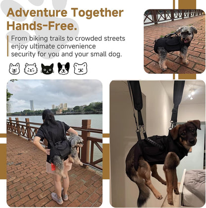 Dog Lift Harness for Large Dogs, Full Body Support Sling with Adjustable Control Handle for Senior or Injured Pets, Hands Free Shoulder Pet Carrier(Black,XL)