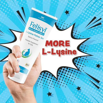 L-Lysine Gel for Cats & Kittens (5oz) – Immune System, Respiratory & Eye Health Support. Reduces Sneezing, Runny Nose & Watery Eyes. Daily Salmon-Flavor Supplement – Made in USA