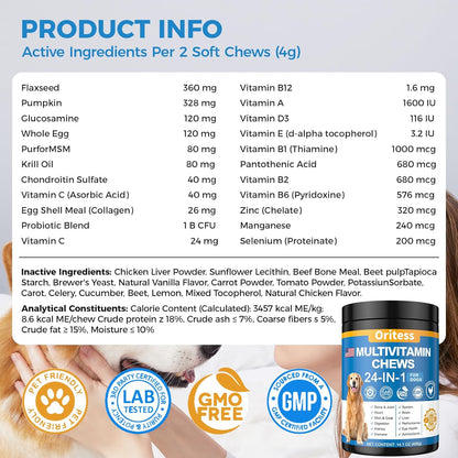 Flea and Tick Prevention for Dogs Dog Vitamins and Supplements 200 Chews