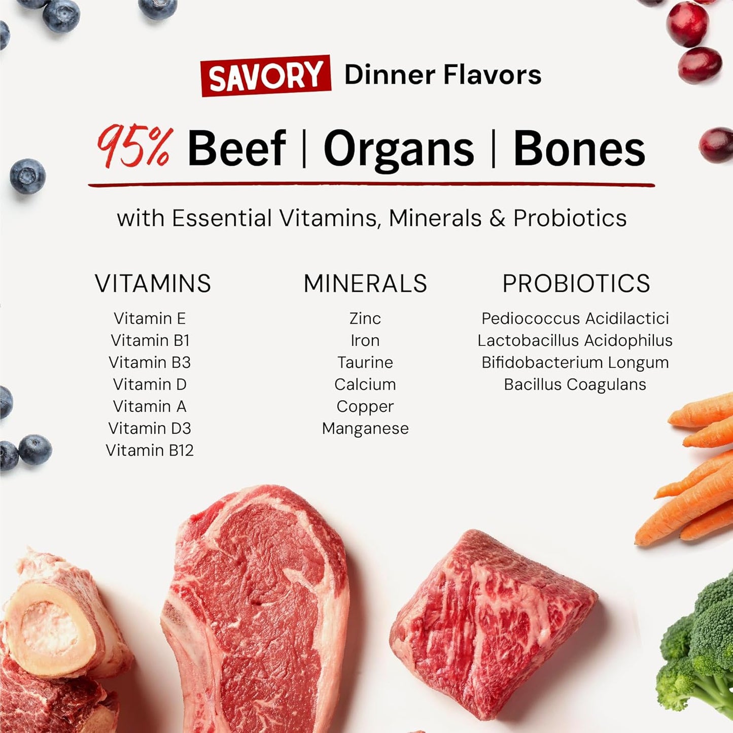 Stella & Chewy's Freeze-Dried Raw Marie’s Magical Dinner Dust - - Premium Beef Dog Food Topper with Organic Fruits & Vegetables - Perfect for Picky Eaters - 7oz