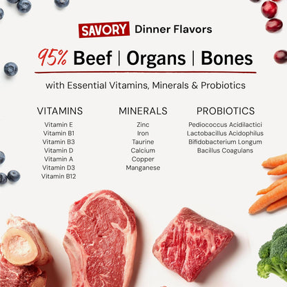 Stella & Chewy's Freeze-Dried Raw Marie’s Magical Dinner Dust - - Premium Beef Dog Food Topper with Organic Fruits & Vegetables - Perfect for Picky Eaters - 7oz