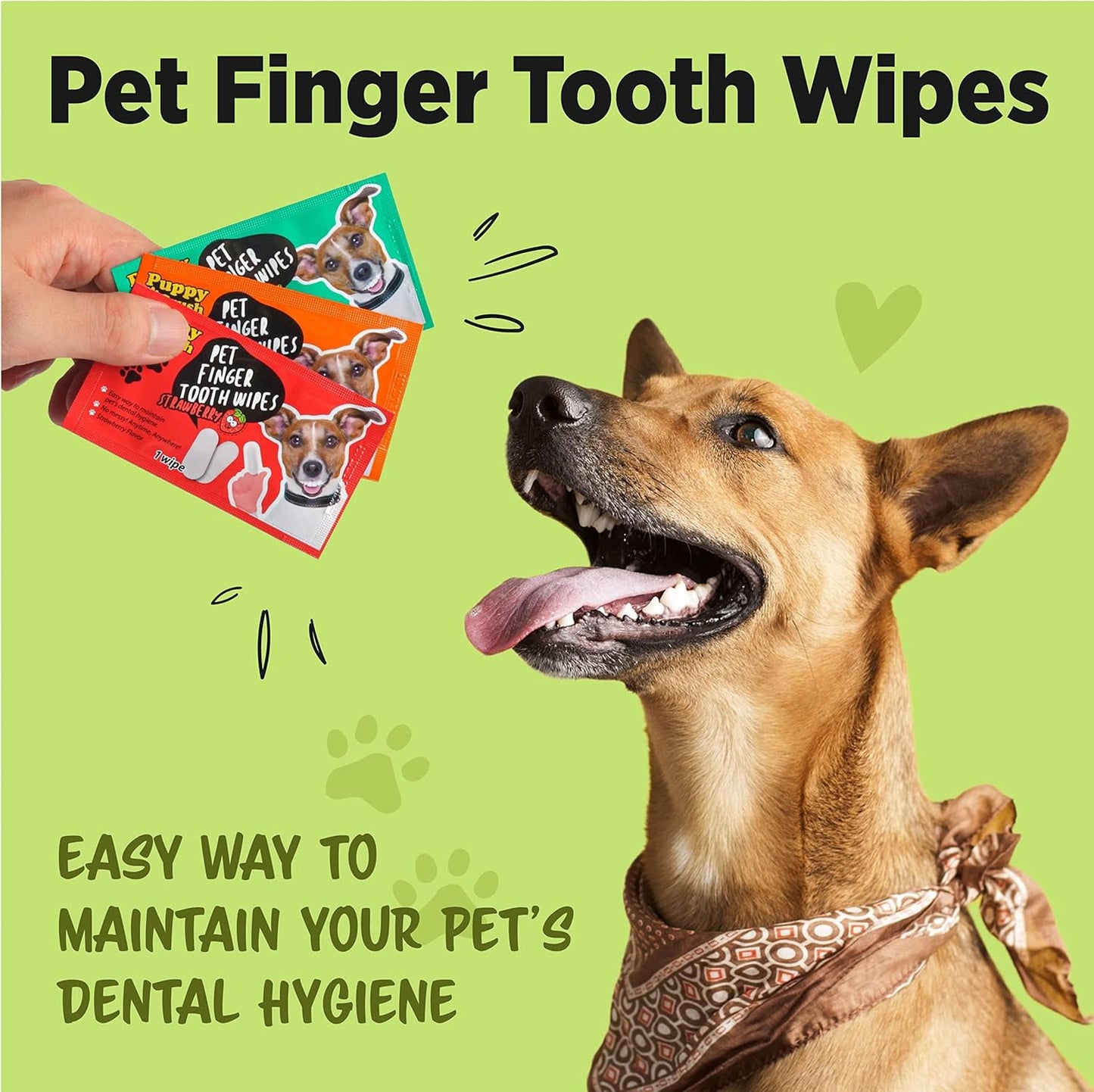 Pet Finger Tooth Paste BBQ (50 Wipes) Easy-to-use Disposable pet Finger Tooth Wipes