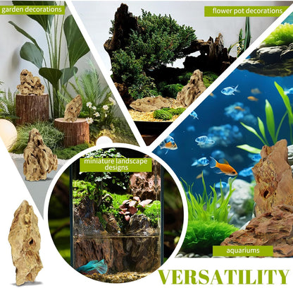 2.5lb Natural Dragon Stones, Aquarium Rocks Decoration Aquascaping Stone Landscaping Model for Fish Tank Decor Terrariums Paludariums Reptile Enclosures Gardens, 2-4 inches